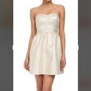 Aidan Mattox Elegant Gold Strapless Dress